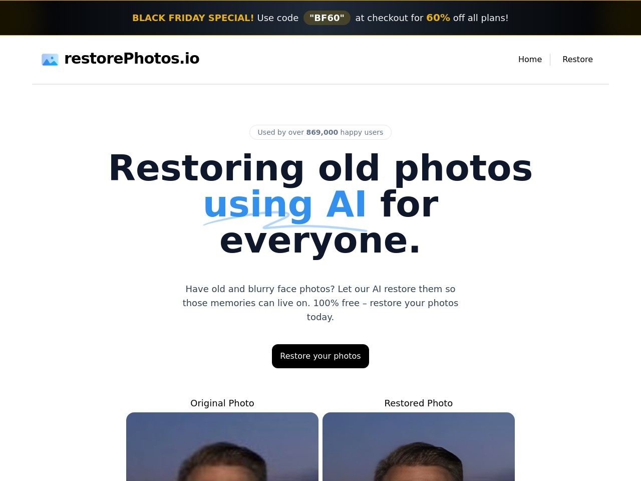 RestorePhotos-利用AI技术修复老旧模糊人脸照片