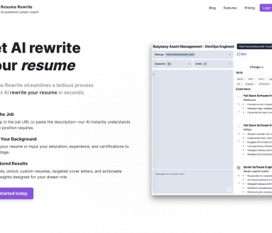 Resume Rewrite官网 – 智能简历与求职信生成工具