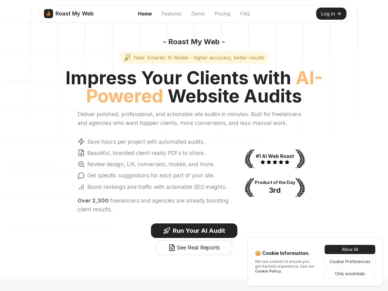 Roast My Web官网 – AI驱动的网站分析工具