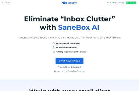 SaneBox官网 – 领先的邮箱整理工具