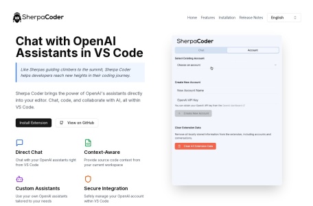 Sherpa Coder官网 – 在编码环境中与AI助手聊天