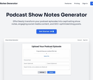 Podcast Shownotes Generator官网 – 自动生成播客笔记的工具