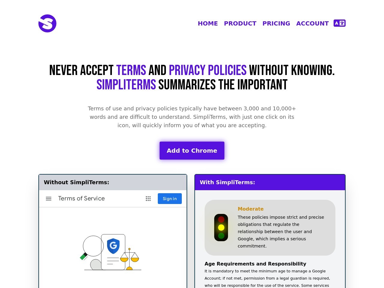 Simpliterms官网 – 一键简化复杂术语和隐私政策