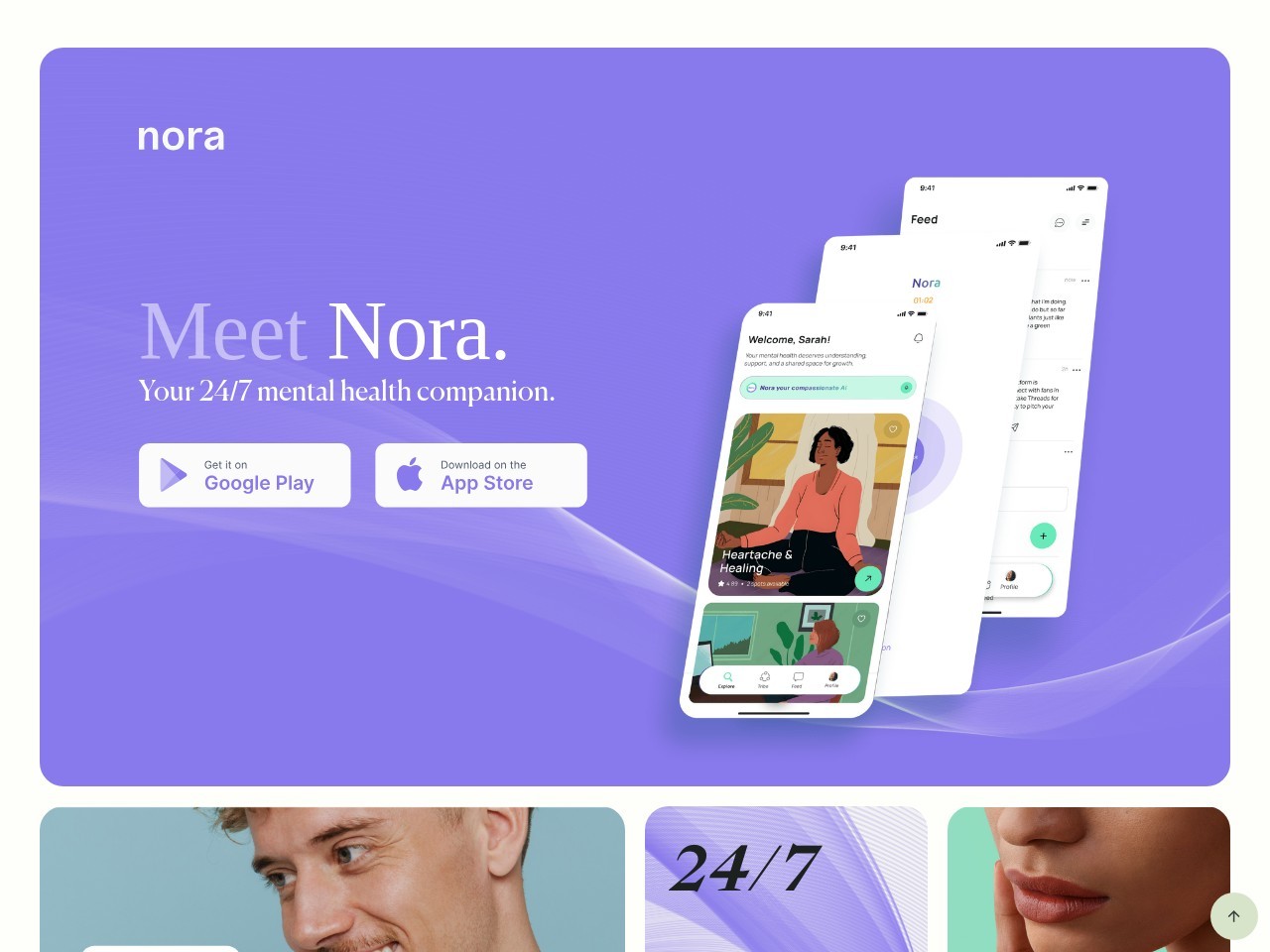 Nora官网 – 你的24/7心理健康伴侣