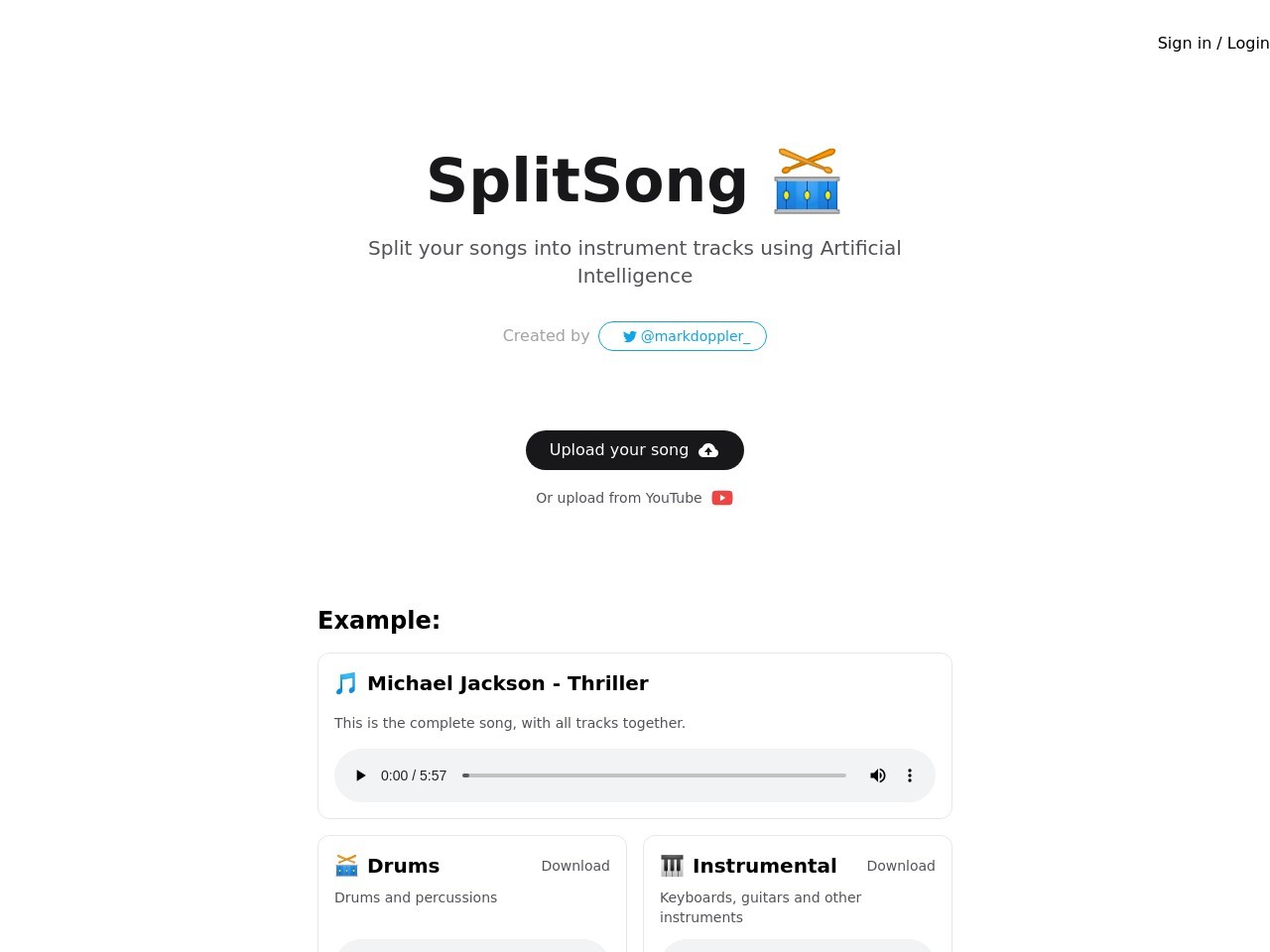 SplitSong.com官网 – AI分离音乐轨道