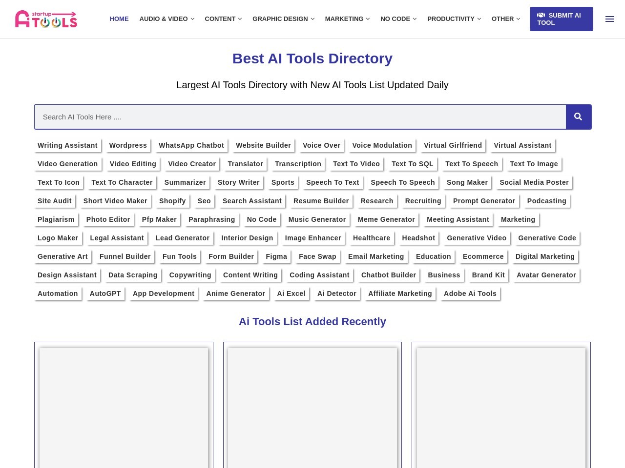 Startup Ai Tools Directory官网 – 最佳AI工具目录