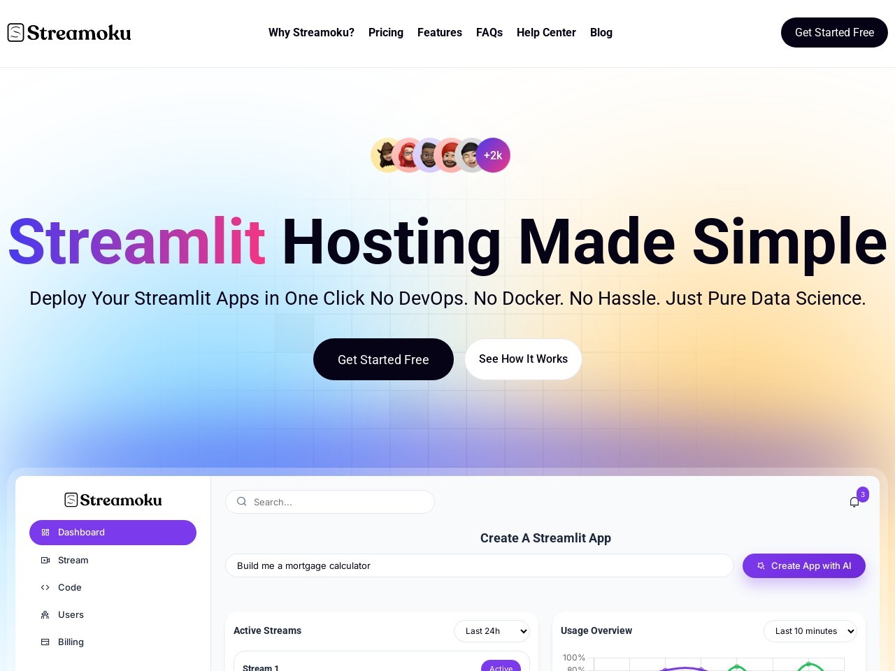 Streamoku官网 – 简化 Streamlit 应用托管