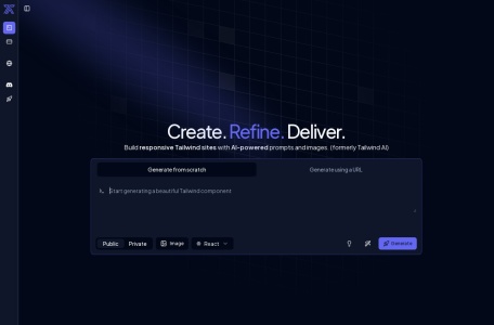 Tailwind AI官网 – AI驱动的HTML组件生成工具