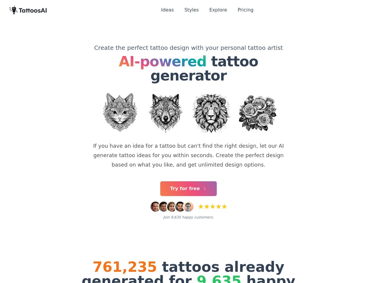 Tattoos AI 纹身效果图案生成
