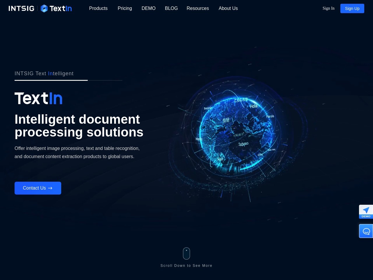 TextIn官网 – 智能文档解析工具
