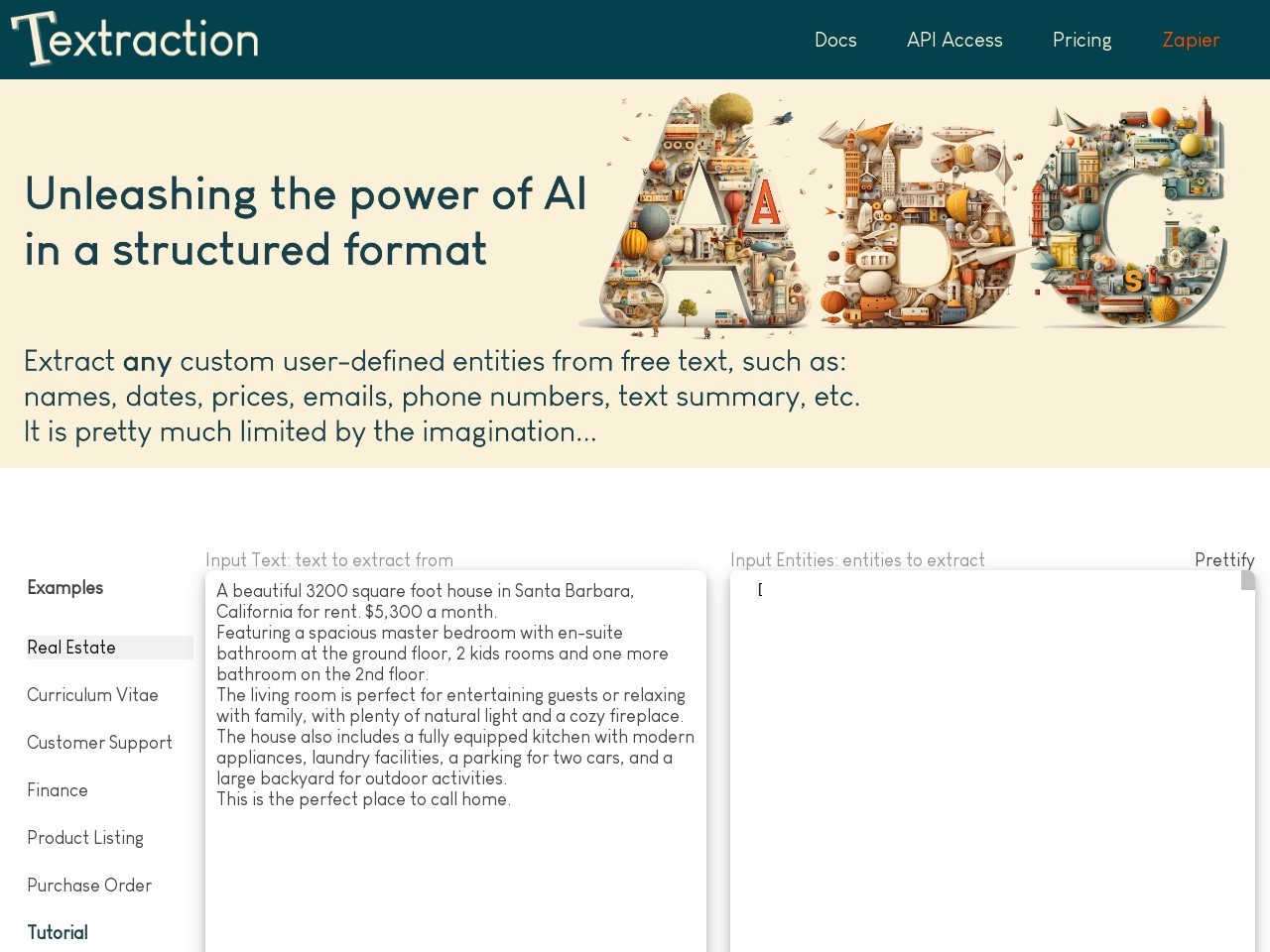 Textraction.ai官网 – 强大的文本信息提取API