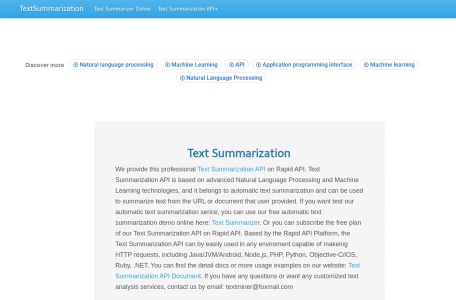 Text Summarization Tool