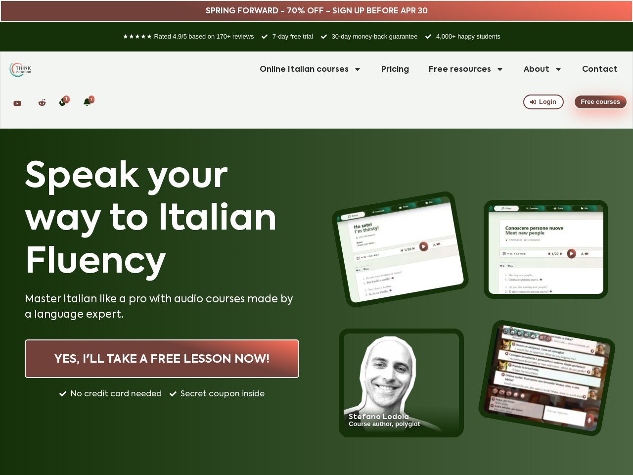 Think in Italian AI Tutor官网 – 全方位意大利语学习助手