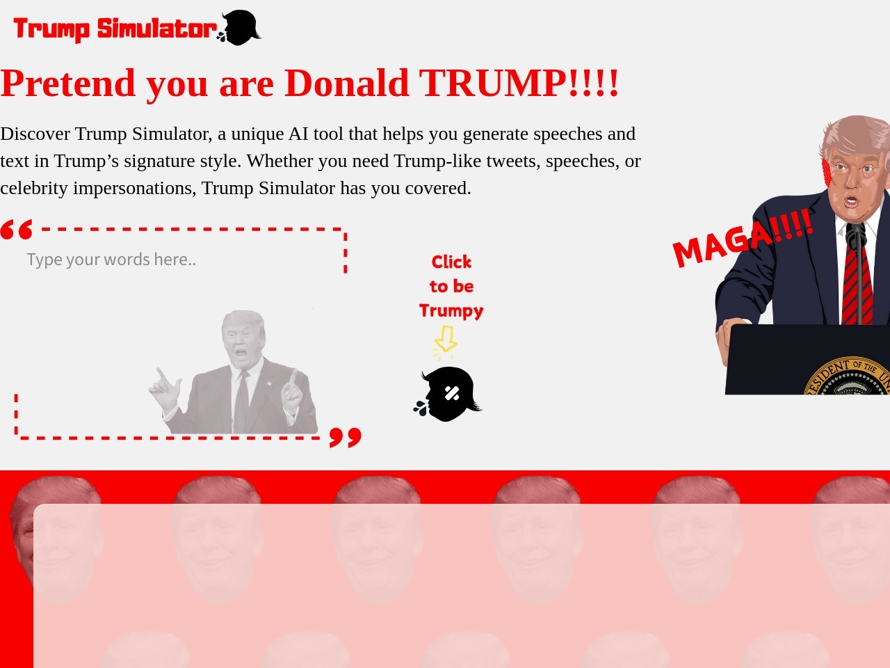 Trump Simulator官网 – 生成特朗普风格的演讲和推文