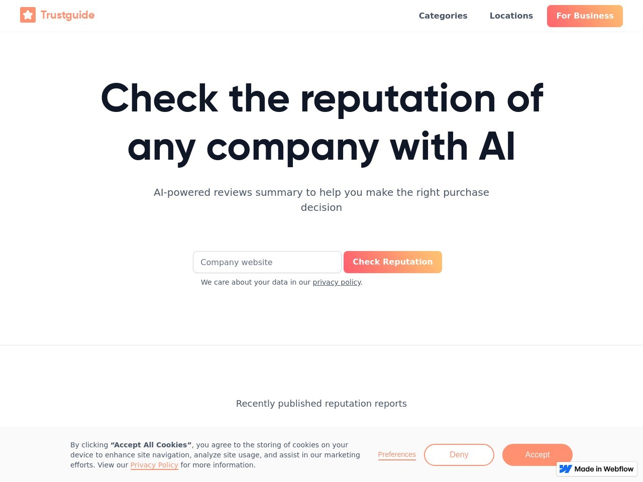 Trustguide.ai官网 – 基于AI的口碑导航工具
