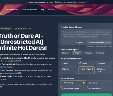 Truth or Dare AI官网 – 创造独特的真心话大冒险体验