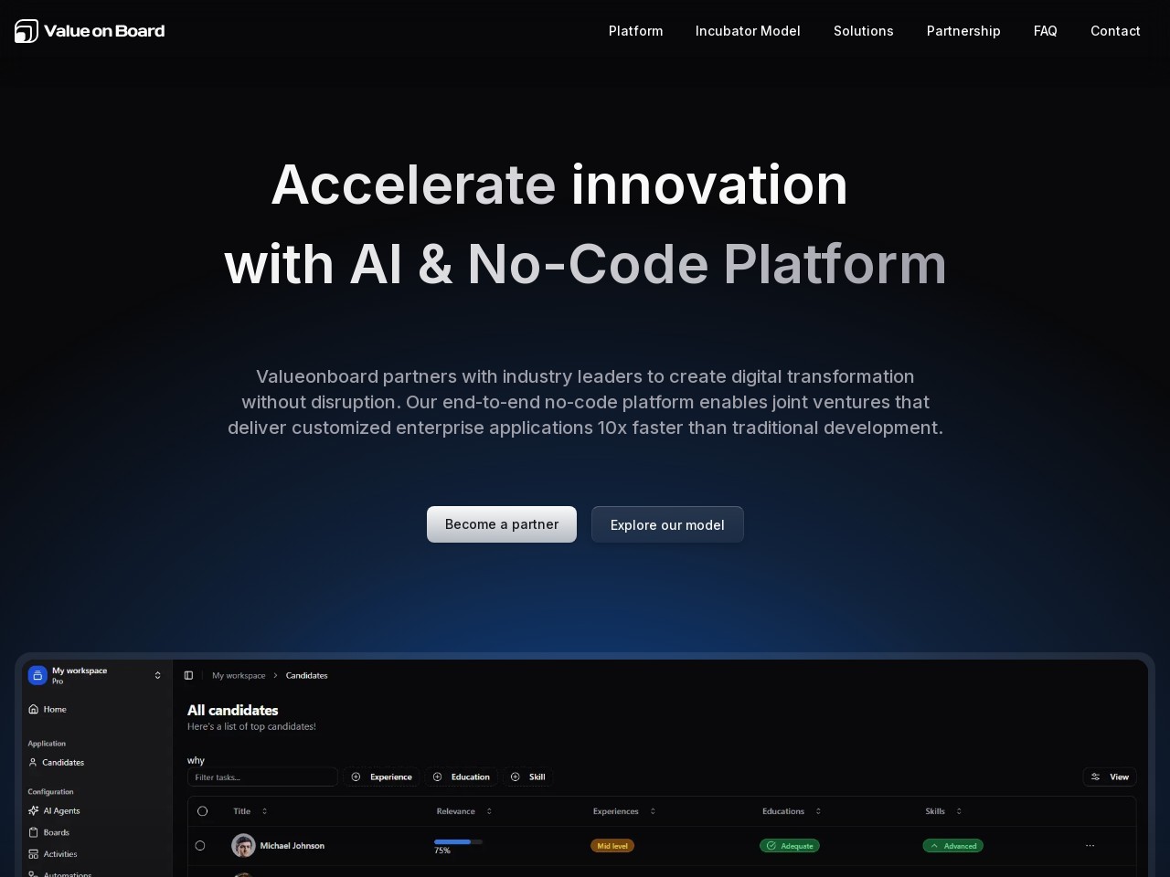 Value on Board官网 – 灵活的低代码SaaS解决方案平台