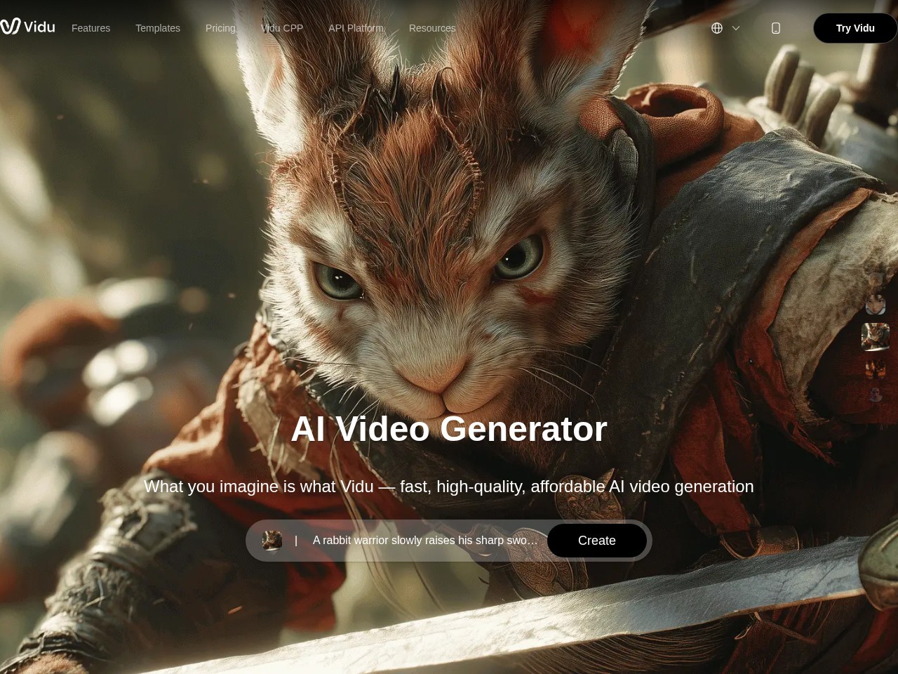 Vidu – 只需3次眨眼将创意变成视频