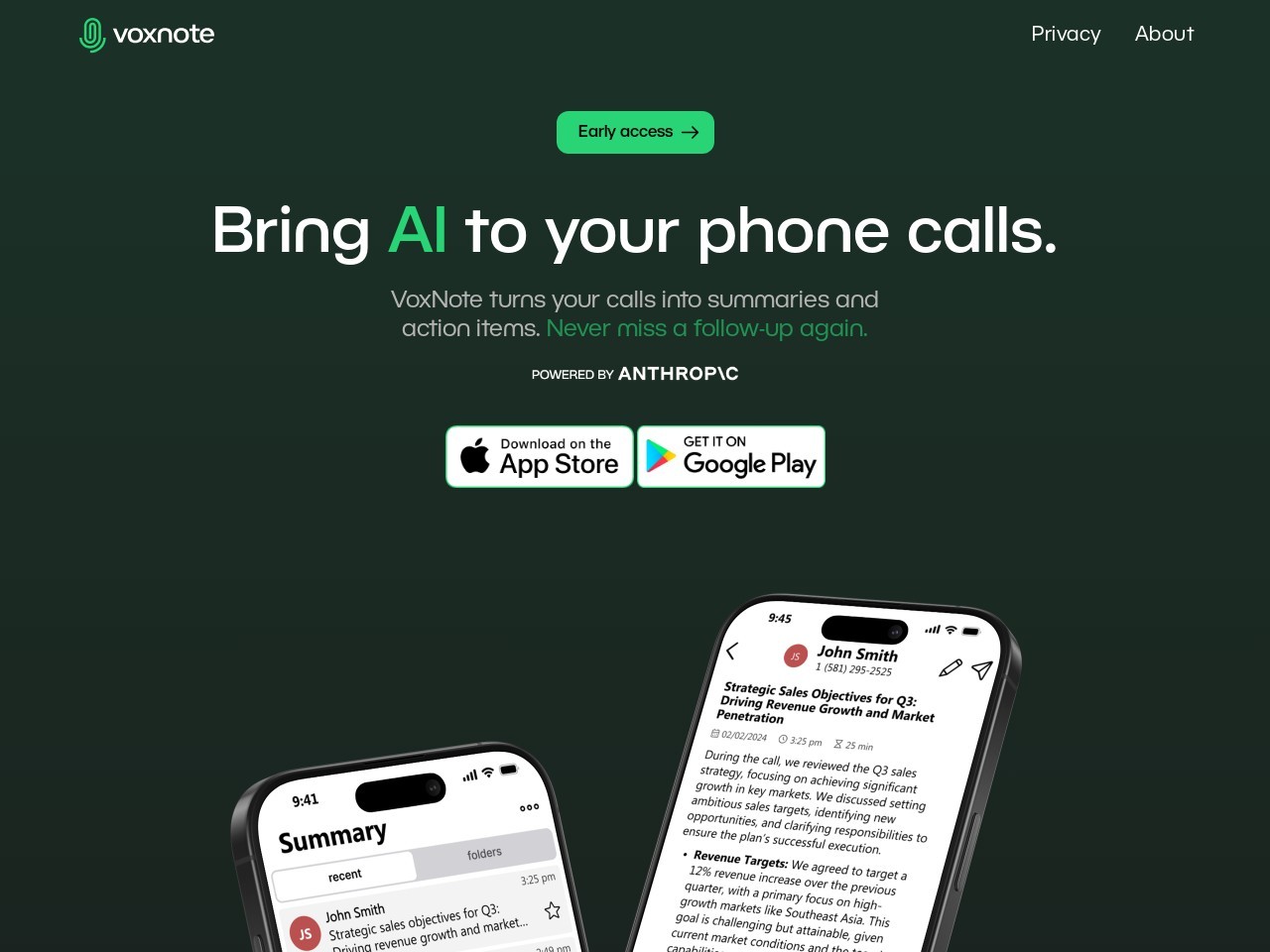 VoxNote官网 – AI电话助手，提升工作效率