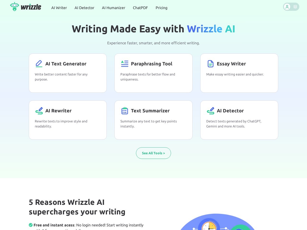 Wrizzle AI官网 – 智能写作助手，提升写作效率