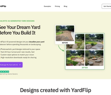YardFlip官网 – AI驱动的庭院设计可视化工具