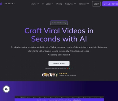 Zebracat-快速生成引人入胜的视频