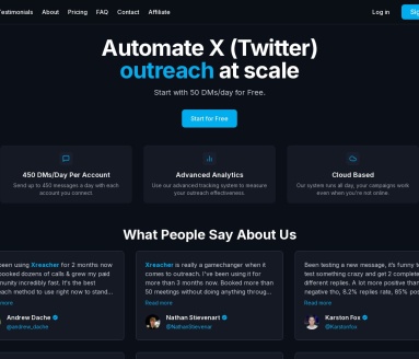 Xreacher官网 – Twitter自动化冷启动平台