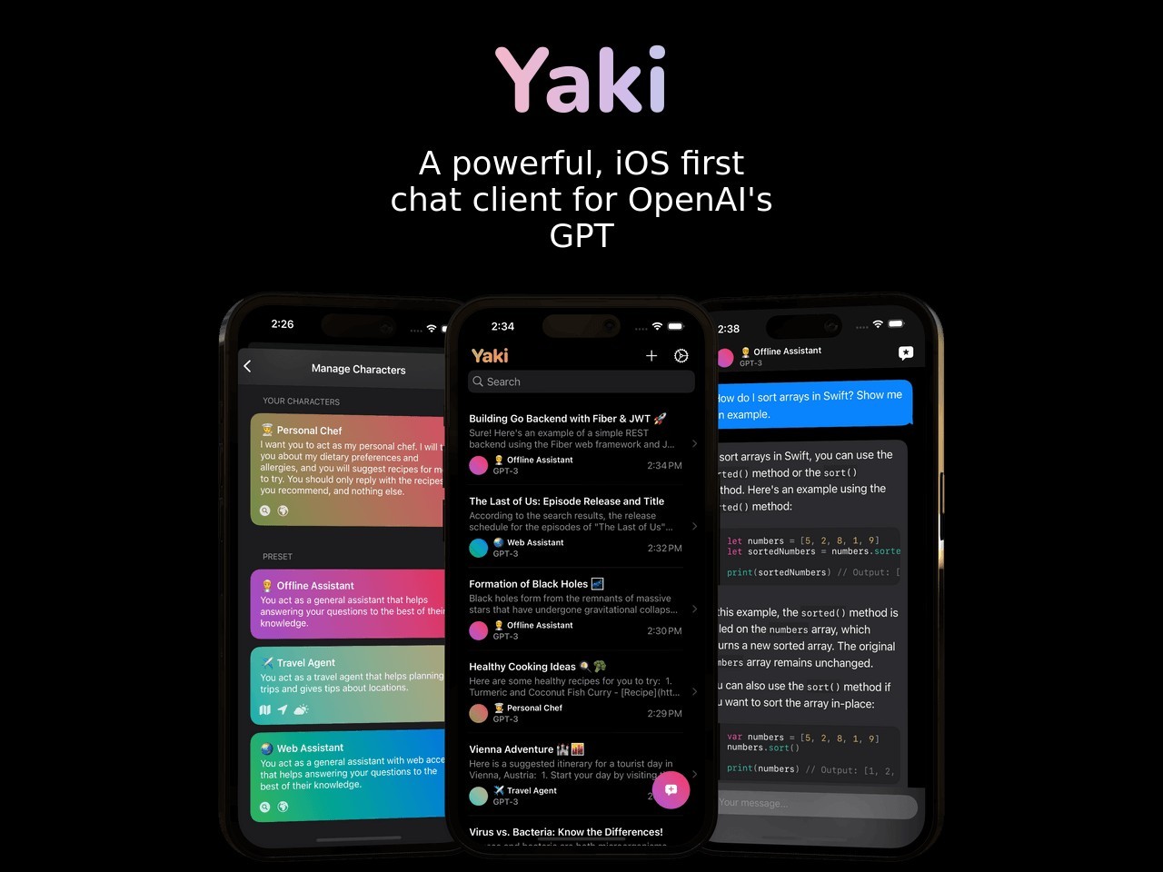 Yaki Chat – iOS GPT Client-iOS平台的AI聊天客户端
