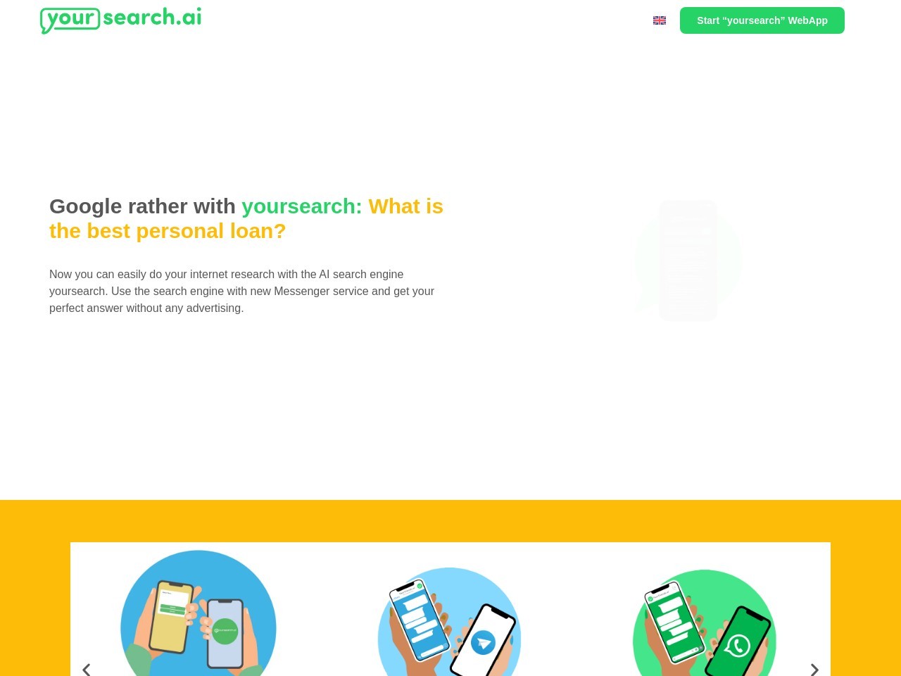 yoursearch.ai官网 – 智能搜索引擎，专注于互联网研究
