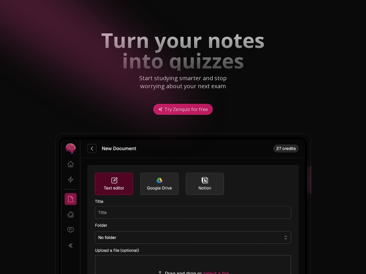 Zenquiz官网 – 将笔记转化为互动测验