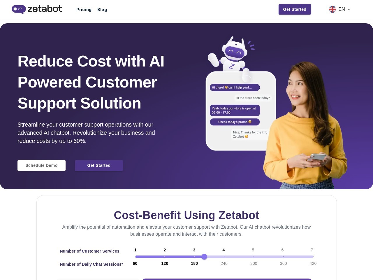 zetabot官网 – 先进的AI客服聊天机器人
