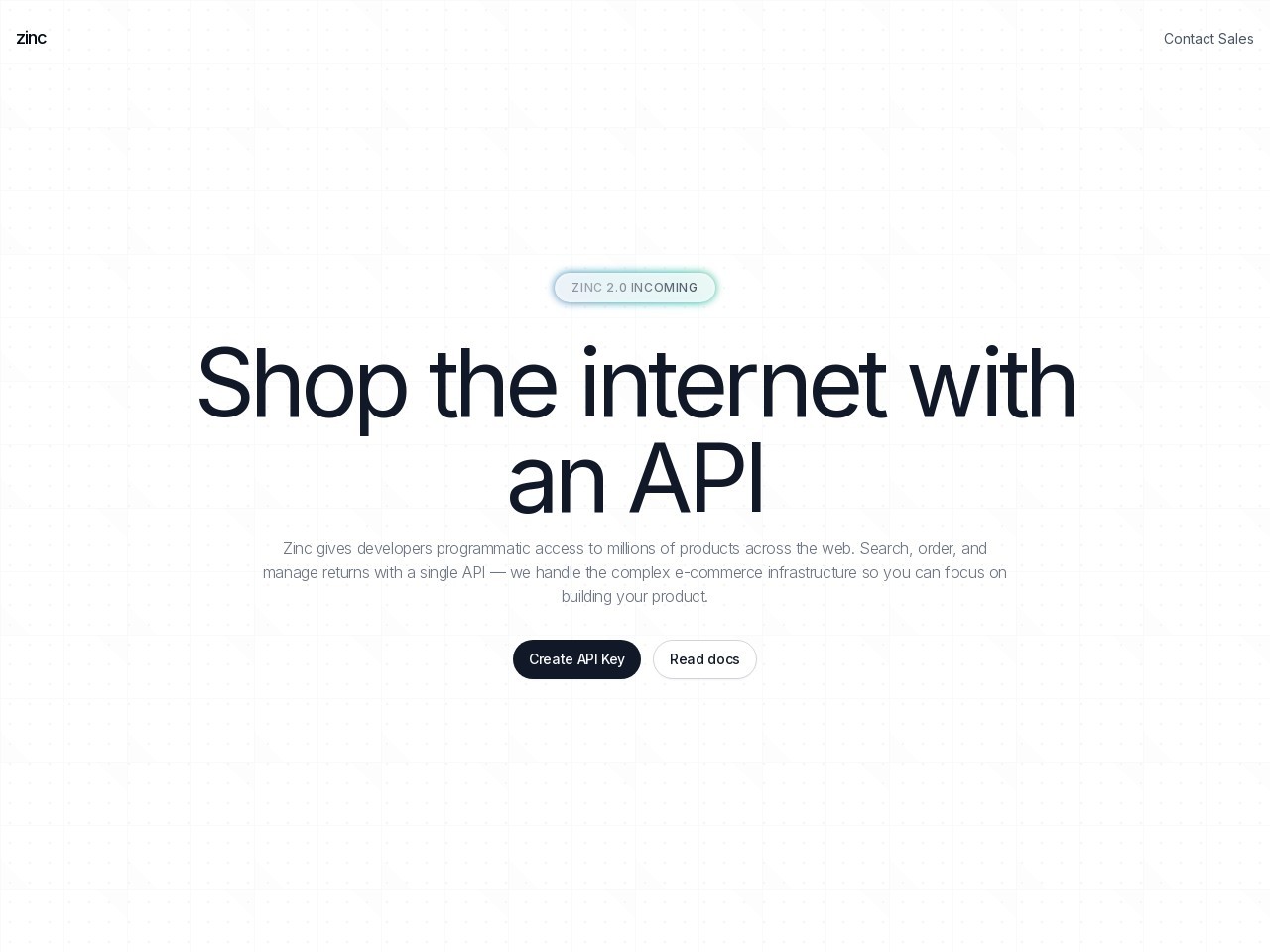 Zinc – Retail API for AI agents-实时零售数据与自动订购的API