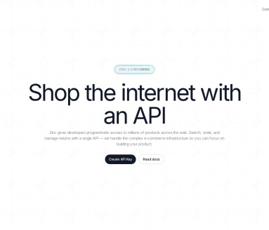 Zinc – Retail API for AI agents-实时零售数据与自动订购的API